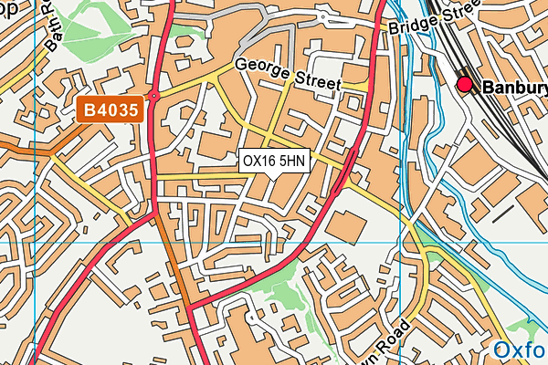 OX16 5HN map - OS VectorMap District (Ordnance Survey) OX16 5HN map - OS VectorMap District (Ordnance Survey)