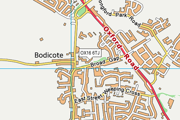 OX16 6TJ map - OS VectorMap District (Ordnance Survey) OX16 6TJ map - OS VectorMap District (Ordnance Survey)