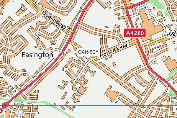 OX16 9GY map - OS VectorMap District (Ordnance Survey) OX16 9GY map - OS VectorMap District (Ordnance Survey)