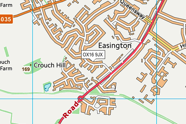 OX16 9JX map - OS VectorMap District (Ordnance Survey) OX16 9JX map - OS VectorMap District (Ordnance Survey)