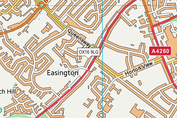 OX16 9LG map - OS VectorMap District (Ordnance Survey) OX16 9LG map - OS VectorMap District (Ordnance Survey)
