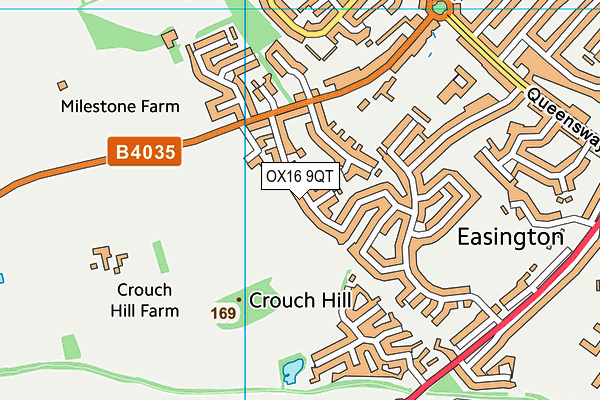 OX16 9QT map - OS VectorMap District (Ordnance Survey) OX16 9QT map - OS VectorMap District (Ordnance Survey)