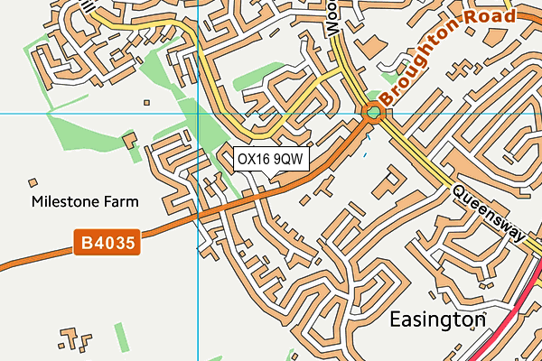 OX16 9QW map - OS VectorMap District (Ordnance Survey) OX16 9QW map - OS VectorMap District (Ordnance Survey)