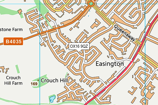 OX16 9QZ map - OS VectorMap District (Ordnance Survey) OX16 9QZ map - OS VectorMap District (Ordnance Survey)