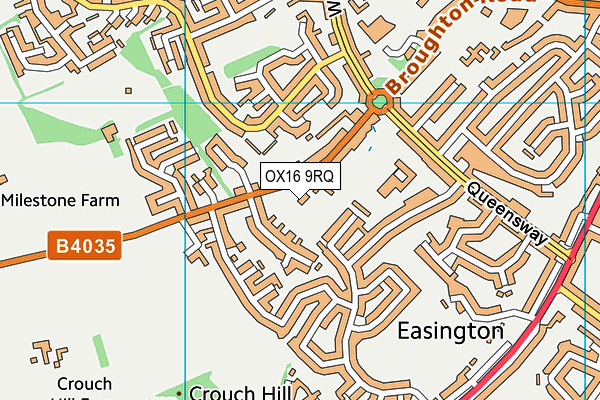 OX16 9RQ map - OS VectorMap District (Ordnance Survey) OX16 9RQ map - OS VectorMap District (Ordnance Survey)
