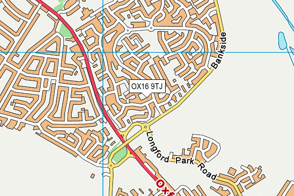 OX16 9TJ map - OS VectorMap District (Ordnance Survey) OX16 9TJ map - OS VectorMap District (Ordnance Survey)
