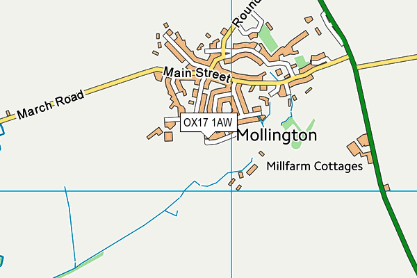 OX17 1AW map - OS VectorMap District (Ordnance Survey)