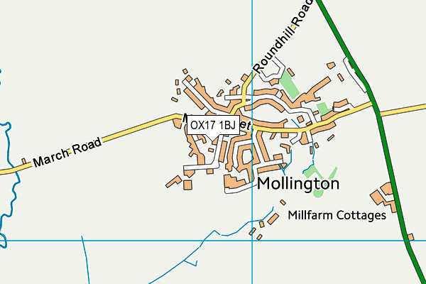 OX17 1BJ map - OS VectorMap District (Ordnance Survey) OX17 1BJ map - OS VectorMap District (Ordnance Survey)