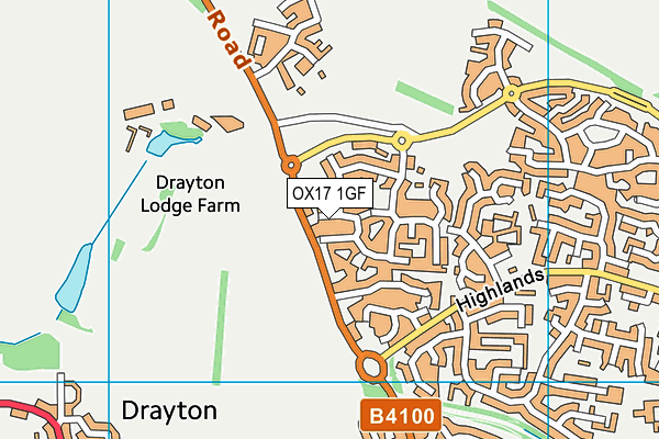 OX17 1GF map - OS VectorMap District (Ordnance Survey)