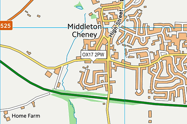OX17 2PW map - OS VectorMap District (Ordnance Survey) OX17 2PW map - OS VectorMap District (Ordnance Survey)