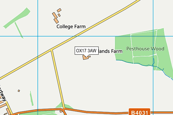 OX17 3AW map - OS VectorMap District (Ordnance Survey)