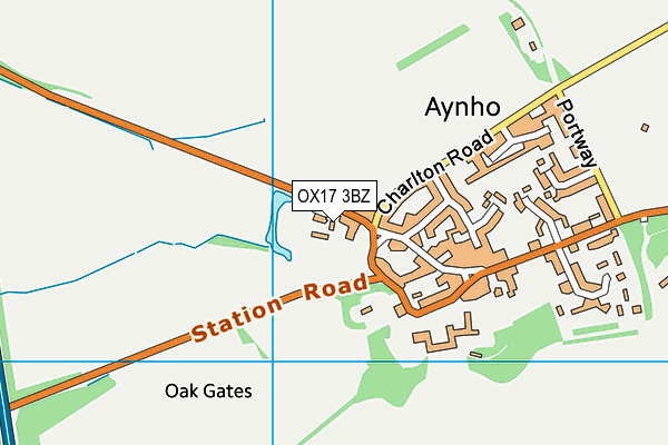 OX17 3BZ map - OS VectorMap District (Ordnance Survey) OX17 3BZ map - OS VectorMap District (Ordnance Survey)