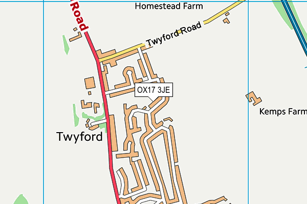OX17 3JE map - OS VectorMap District (Ordnance Survey)