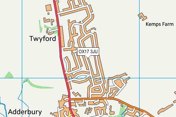 OX17 3JU map - OS VectorMap District (Ordnance Survey)