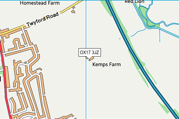 OX17 3JZ map - OS VectorMap District (Ordnance Survey) OX17 3JZ map - OS VectorMap District (Ordnance Survey)