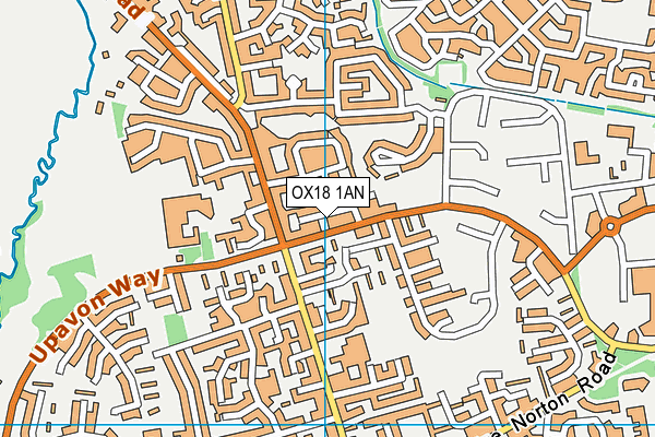 OX18 1AN map - OS VectorMap District (Ordnance Survey) OX18 1AN map - OS VectorMap District (Ordnance Survey)