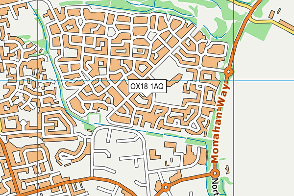 OX18 1AQ map - OS VectorMap District (Ordnance Survey) OX18 1AQ map - OS VectorMap District (Ordnance Survey)