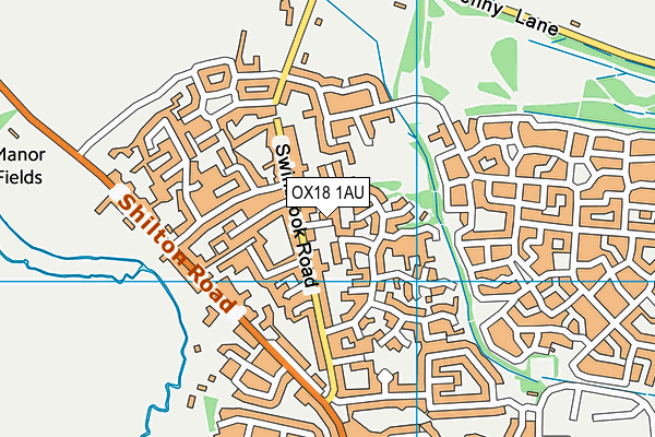 OX18 1AU map - OS VectorMap District (Ordnance Survey) OX18 1AU map - OS VectorMap District (Ordnance Survey)