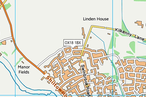 OX18 1BX map - OS VectorMap District (Ordnance Survey) OX18 1BX map - OS VectorMap District (Ordnance Survey)