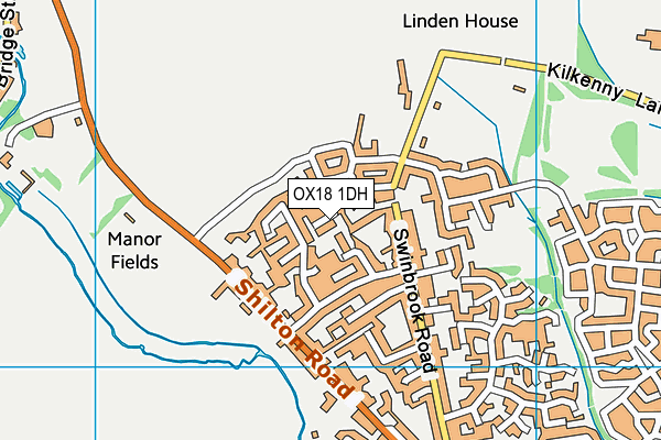 OX18 1DH map - OS VectorMap District (Ordnance Survey) OX18 1DH map - OS VectorMap District (Ordnance Survey)