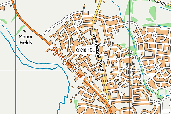 OX18 1DL map - OS VectorMap District (Ordnance Survey) OX18 1DL map - OS VectorMap District (Ordnance Survey)