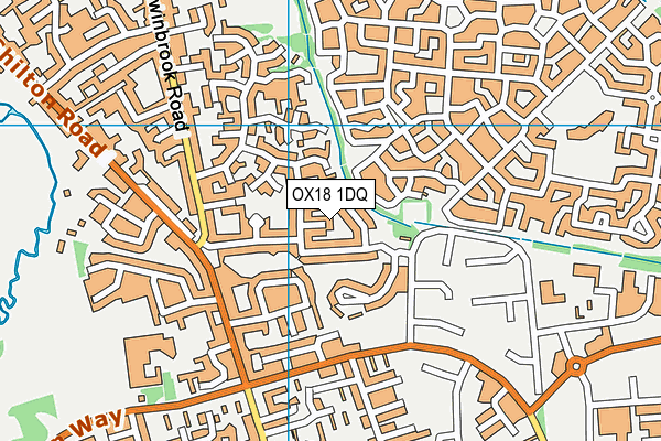 OX18 1DQ map - OS VectorMap District (Ordnance Survey) OX18 1DQ map - OS VectorMap District (Ordnance Survey)
