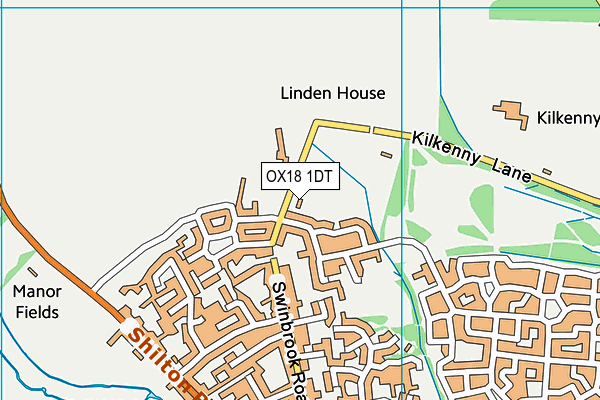 OX18 1DT map - OS VectorMap District (Ordnance Survey) OX18 1DT map - OS VectorMap District (Ordnance Survey)