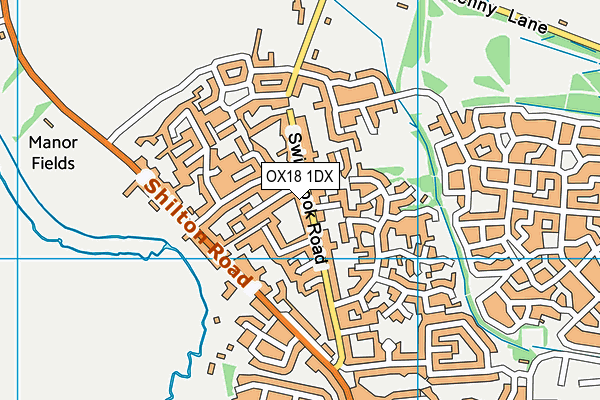 OX18 1DX map - OS VectorMap District (Ordnance Survey) OX18 1DX map - OS VectorMap District (Ordnance Survey)