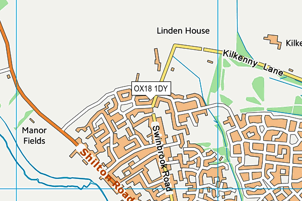 OX18 1DY map - OS VectorMap District (Ordnance Survey) OX18 1DY map - OS VectorMap District (Ordnance Survey)