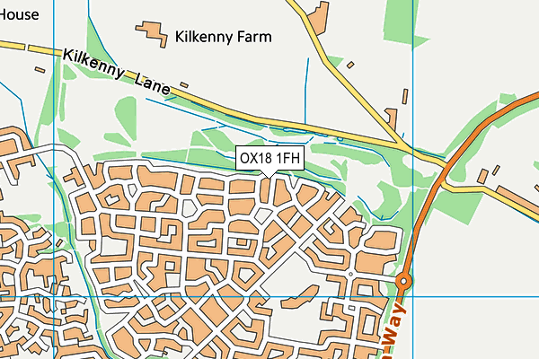 OX18 1FH map - OS VectorMap District (Ordnance Survey) OX18 1FH map - OS VectorMap District (Ordnance Survey)