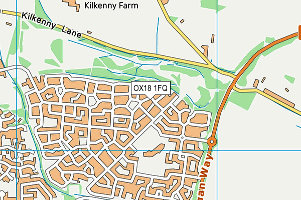 OX18 1FQ map - OS VectorMap District (Ordnance Survey) OX18 1FQ map - OS VectorMap District (Ordnance Survey)