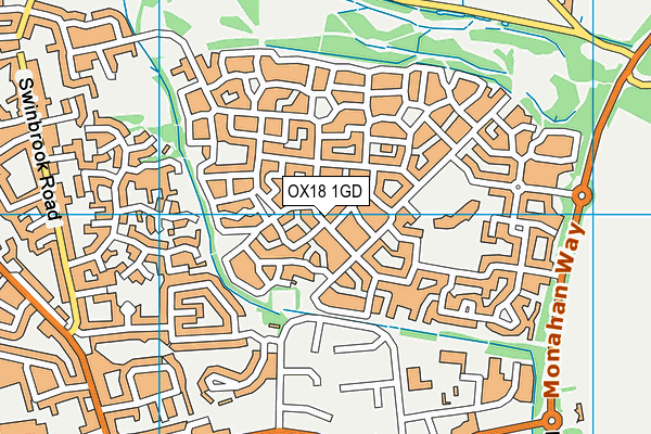 OX18 1GD map - OS VectorMap District (Ordnance Survey) OX18 1GD map - OS VectorMap District (Ordnance Survey)