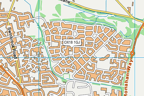 OX18 1GJ map - OS VectorMap District (Ordnance Survey) OX18 1GJ map - OS VectorMap District (Ordnance Survey)
