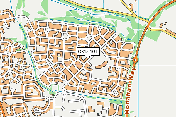 OX18 1GT map - OS VectorMap District (Ordnance Survey) OX18 1GT map - OS VectorMap District (Ordnance Survey)