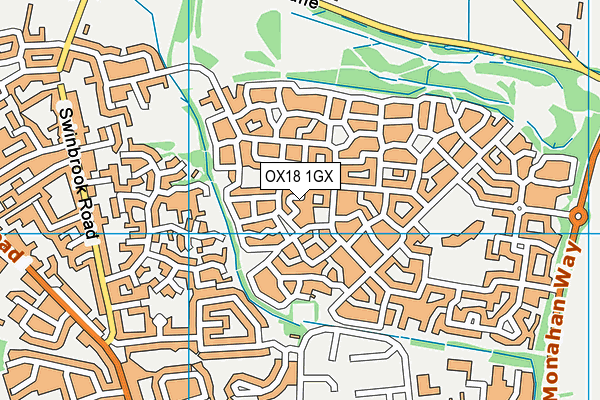 OX18 1GX map - OS VectorMap District (Ordnance Survey) OX18 1GX map - OS VectorMap District (Ordnance Survey)