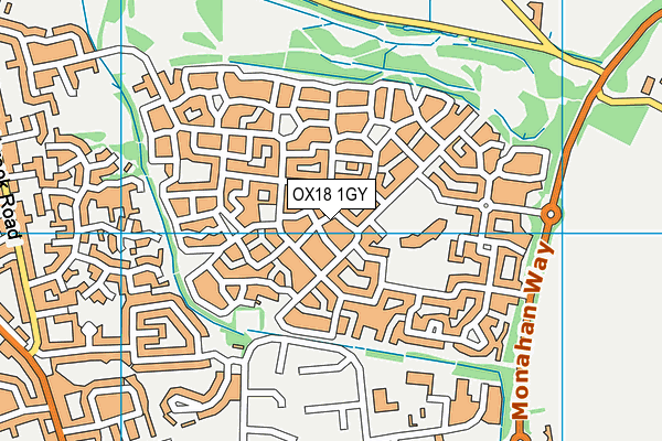OX18 1GY map - OS VectorMap District (Ordnance Survey) OX18 1GY map - OS VectorMap District (Ordnance Survey)