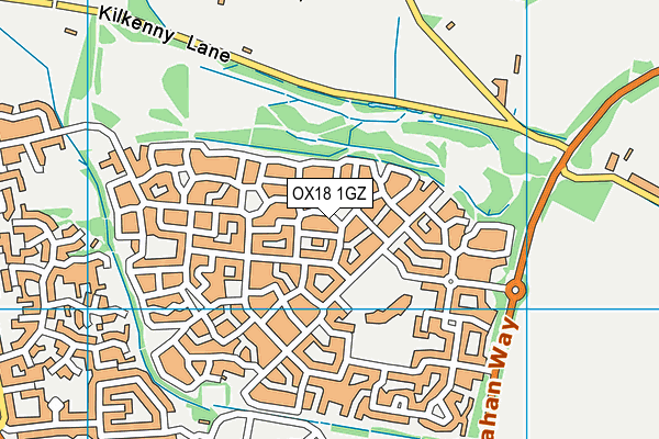 OX18 1GZ map - OS VectorMap District (Ordnance Survey) OX18 1GZ map - OS VectorMap District (Ordnance Survey)