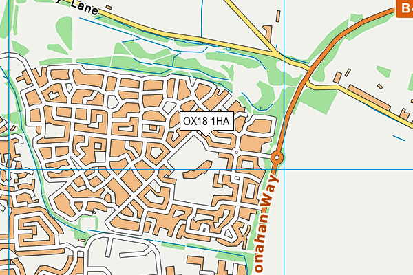 OX18 1HA map - OS VectorMap District (Ordnance Survey) OX18 1HA map - OS VectorMap District (Ordnance Survey)