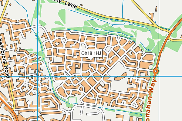 OX18 1HJ map - OS VectorMap District (Ordnance Survey) OX18 1HJ map - OS VectorMap District (Ordnance Survey)