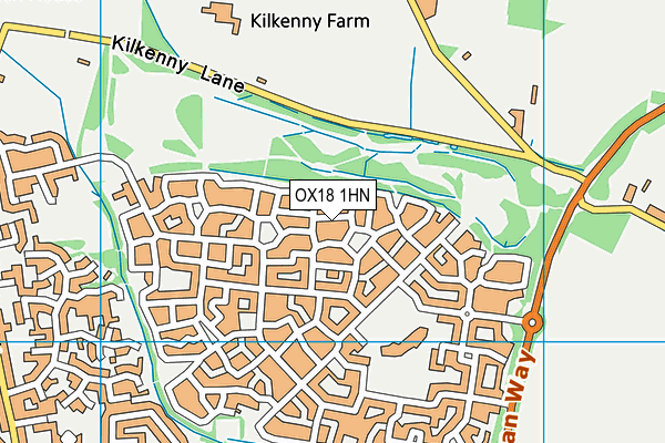 OX18 1HN map - OS VectorMap District (Ordnance Survey) OX18 1HN map - OS VectorMap District (Ordnance Survey)
