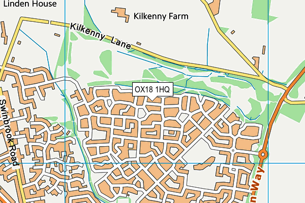 OX18 1HQ map - OS VectorMap District (Ordnance Survey) OX18 1HQ map - OS VectorMap District (Ordnance Survey)