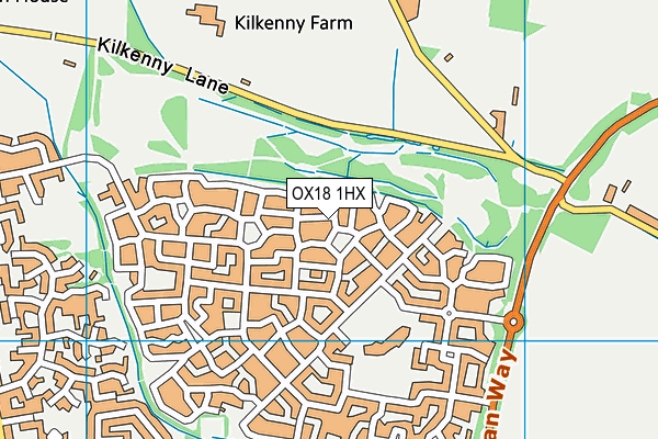 OX18 1HX map - OS VectorMap District (Ordnance Survey) OX18 1HX map - OS VectorMap District (Ordnance Survey)