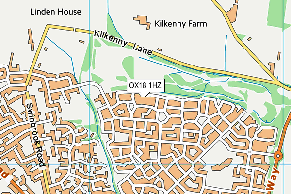 OX18 1HZ map - OS VectorMap District (Ordnance Survey) OX18 1HZ map - OS VectorMap District (Ordnance Survey)