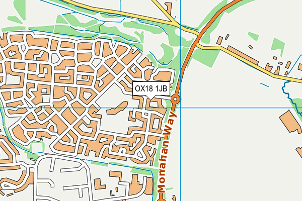 OX18 1JB map - OS VectorMap District (Ordnance Survey) OX18 1JB map - OS VectorMap District (Ordnance Survey)