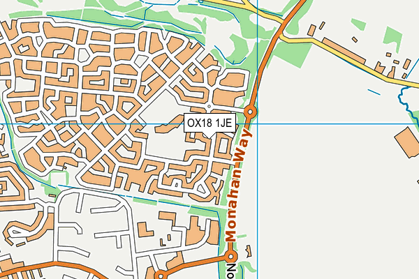 OX18 1JE map - OS VectorMap District (Ordnance Survey)