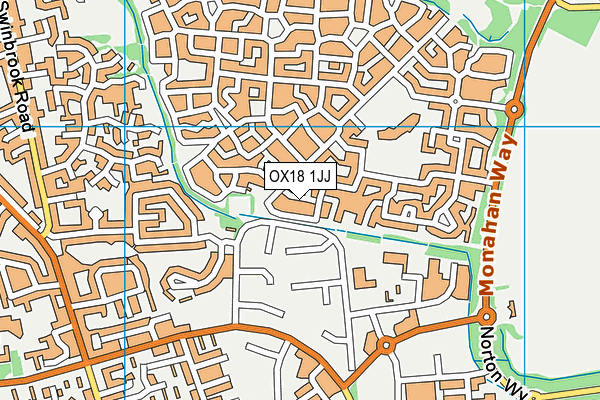 OX18 1JJ map - OS VectorMap District (Ordnance Survey) OX18 1JJ map - OS VectorMap District (Ordnance Survey)