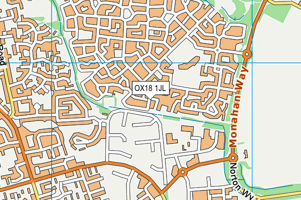 OX18 1JL map - OS VectorMap District (Ordnance Survey) OX18 1JL map - OS VectorMap District (Ordnance Survey)