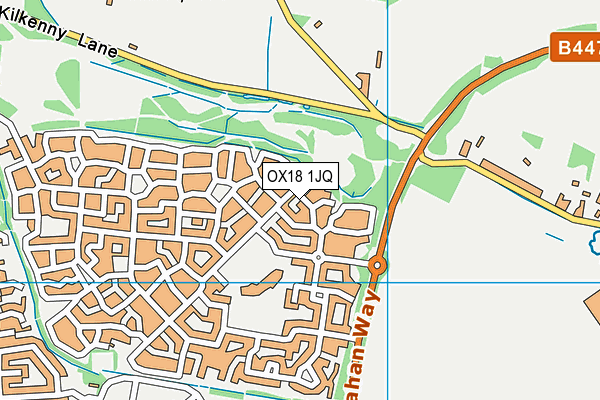 OX18 1JQ map - OS VectorMap District (Ordnance Survey) OX18 1JQ map - OS VectorMap District (Ordnance Survey)
