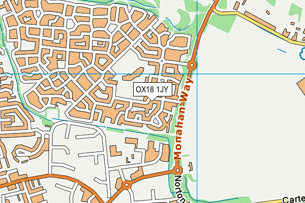 OX18 1JY map - OS VectorMap District (Ordnance Survey) OX18 1JY map - OS VectorMap District (Ordnance Survey)