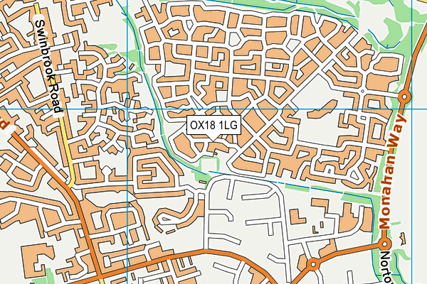 OX18 1LG map - OS VectorMap District (Ordnance Survey) OX18 1LG map - OS VectorMap District (Ordnance Survey)